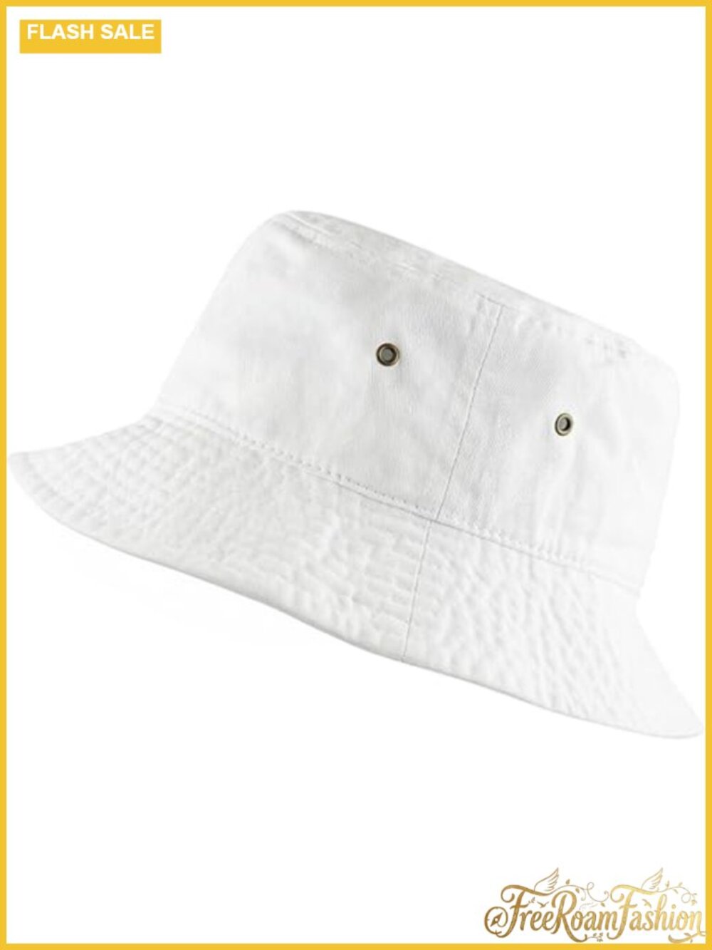 Packable Cotton Bucket Hat Unisex Solid Summer Beach Travel Sun Hat